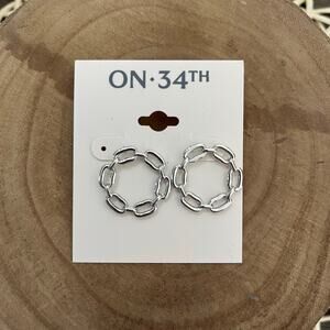 ON 34th Silver Chain Link Earrings